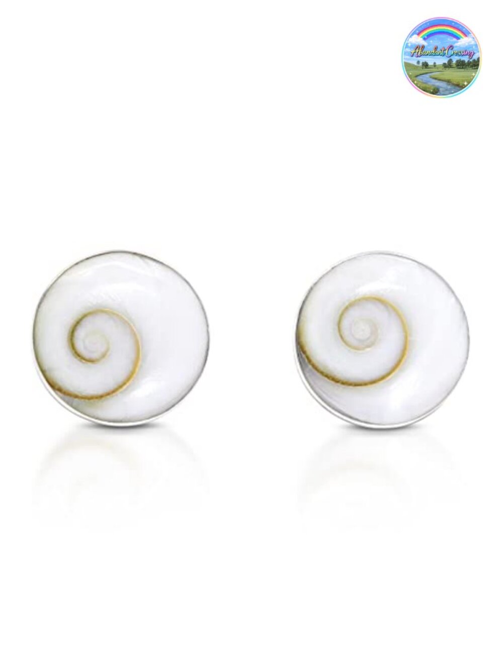 Sterling Silver Shiva Shell Stud Earrings Round Swirl Post Minimalist
